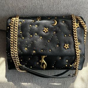 Rebecca Minkoff Edie Flap Shoulder with celestial studs.